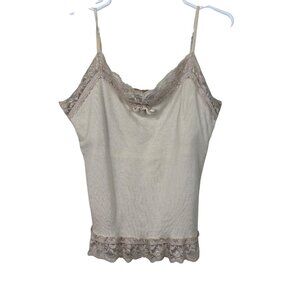 For Joseph Lace and Velvet Trim Shelf Bra Cami Size XL Y2K Style